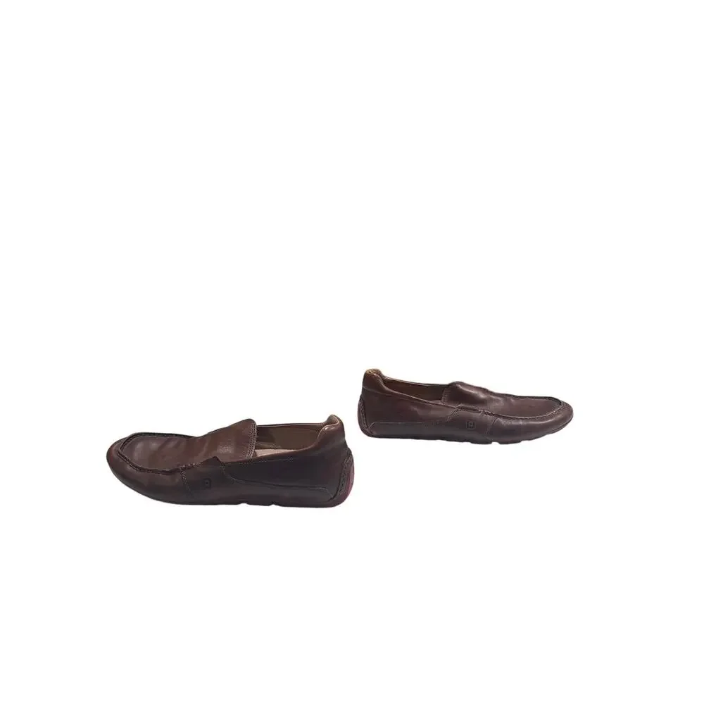 TSUBO Men’s Brown Leather Slip-On Loafers Moc Toe Comfort Shoes Size 11
